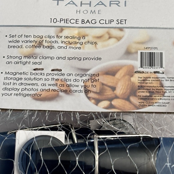 Tahari Home Blue and Green Bag Clip Set - Picture 4 of 4